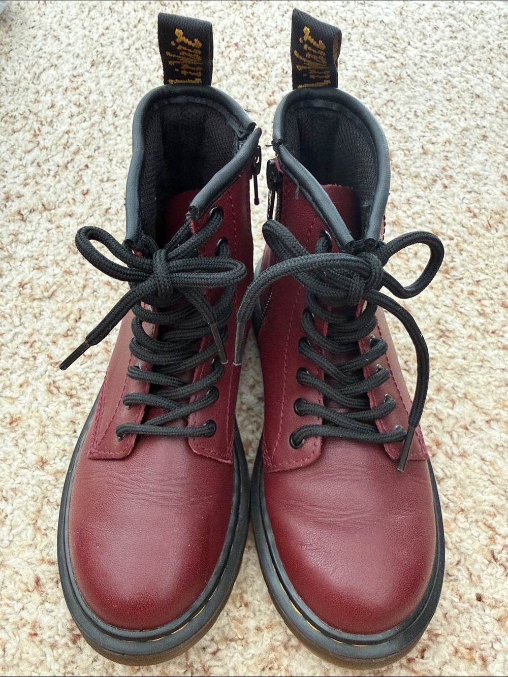 Kids Dr Martens Red Boots Size 1